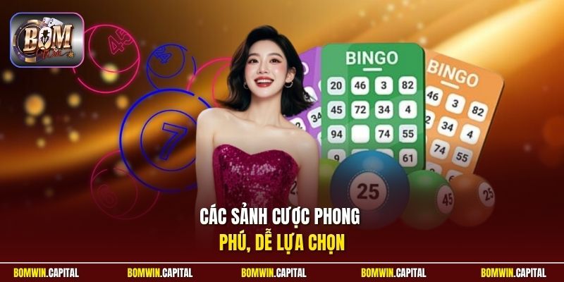 Các sảnh cược phong phú, dễ lựa chọn